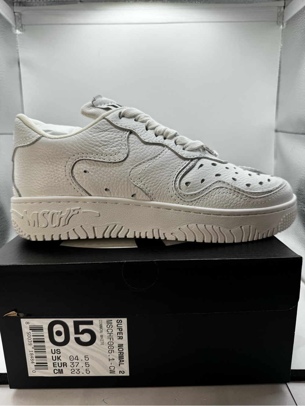 MSCHF Women's All-White Low-Top Leather Sneaker